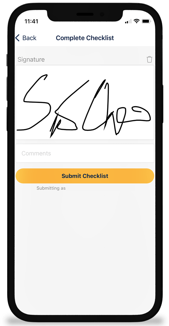 submit checklist on phone